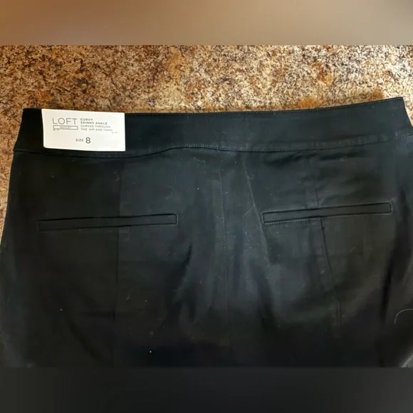 Loft Curvy Skinny Ankle Pants Size 8 In Black NWT - Picture 5 of 10